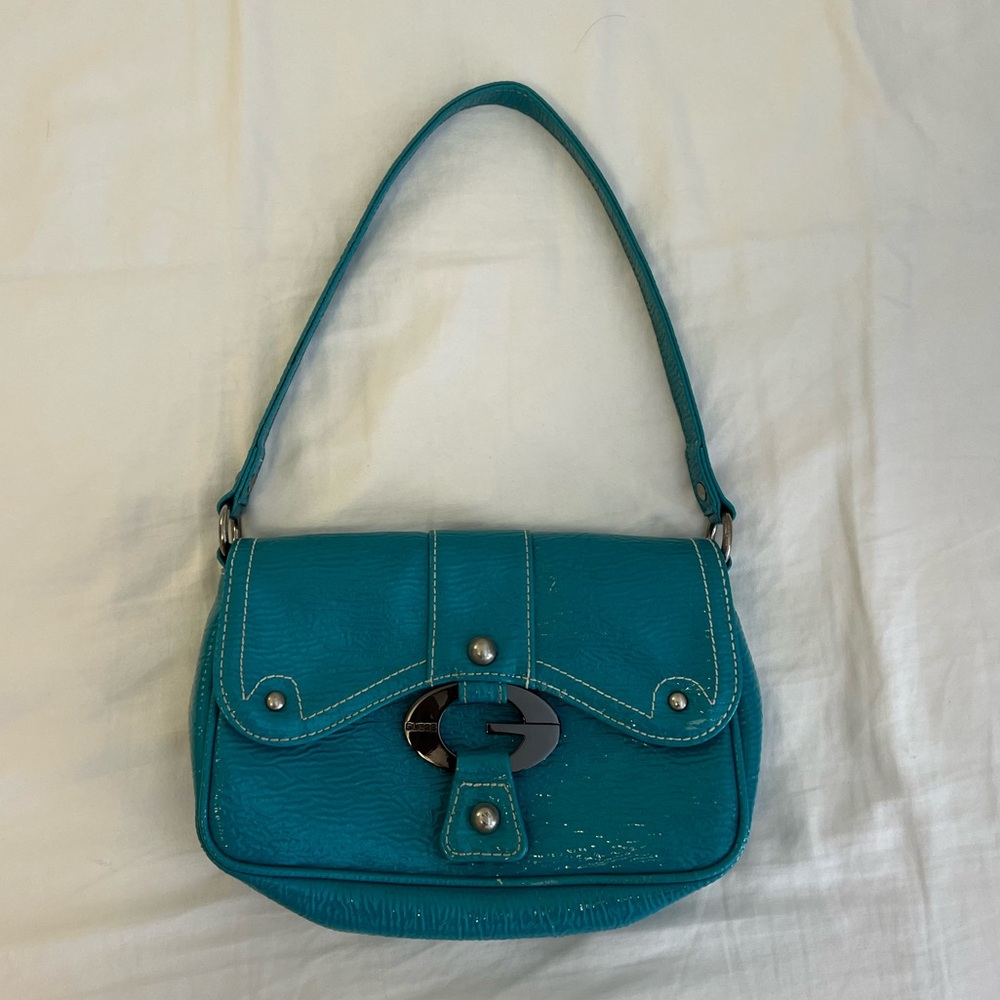 Teal Leather Shoulder Bag